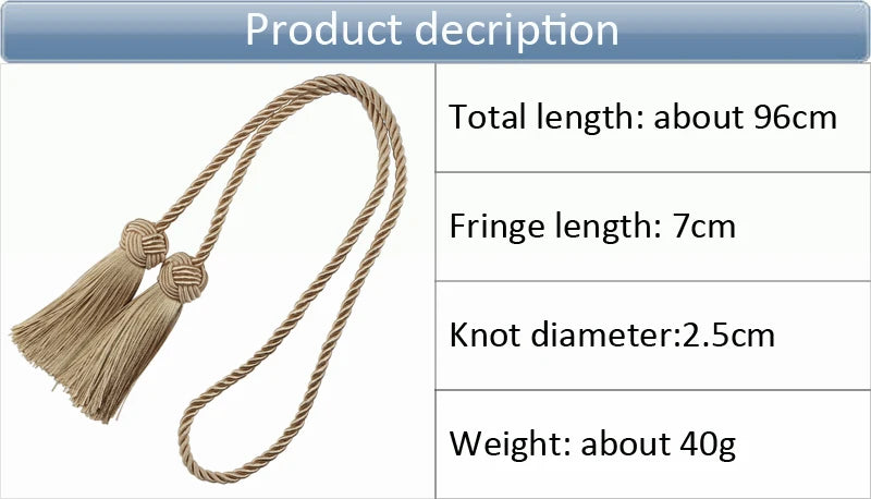 Curtain Tiebacks With 2 Head Tassels