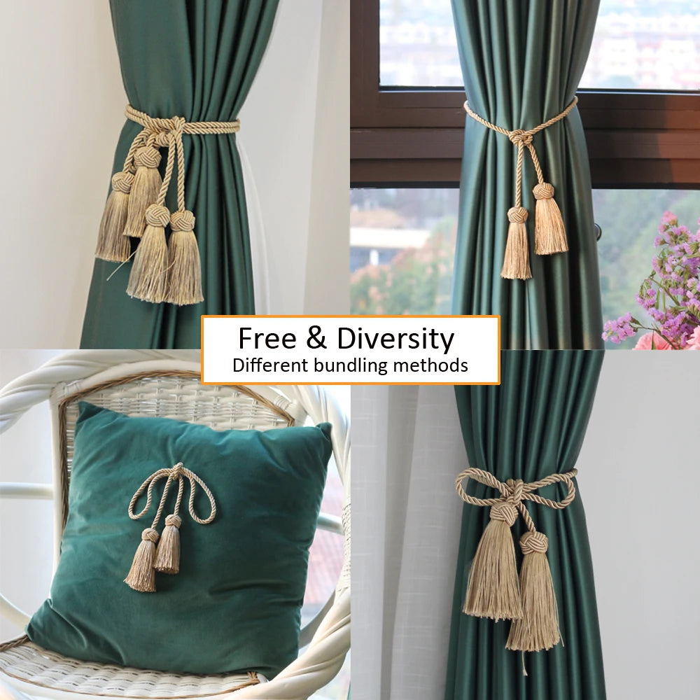 Curtain Tiebacks With 2 Head Tassels