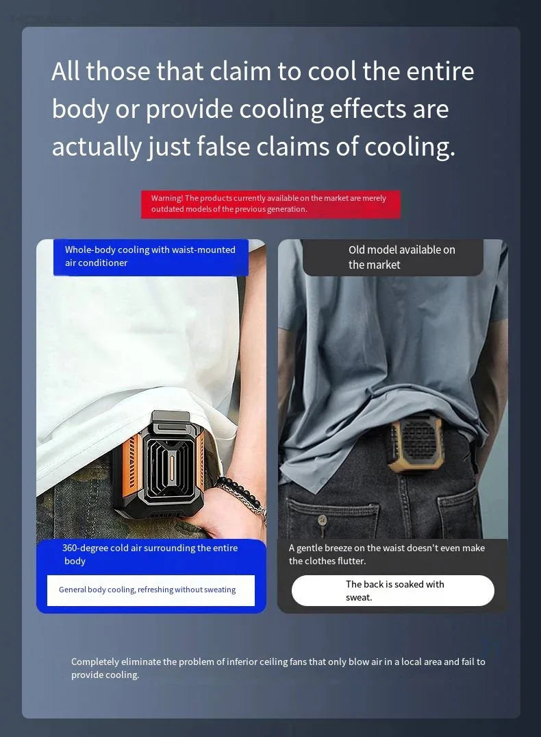Portable Waist AC with PowerBank