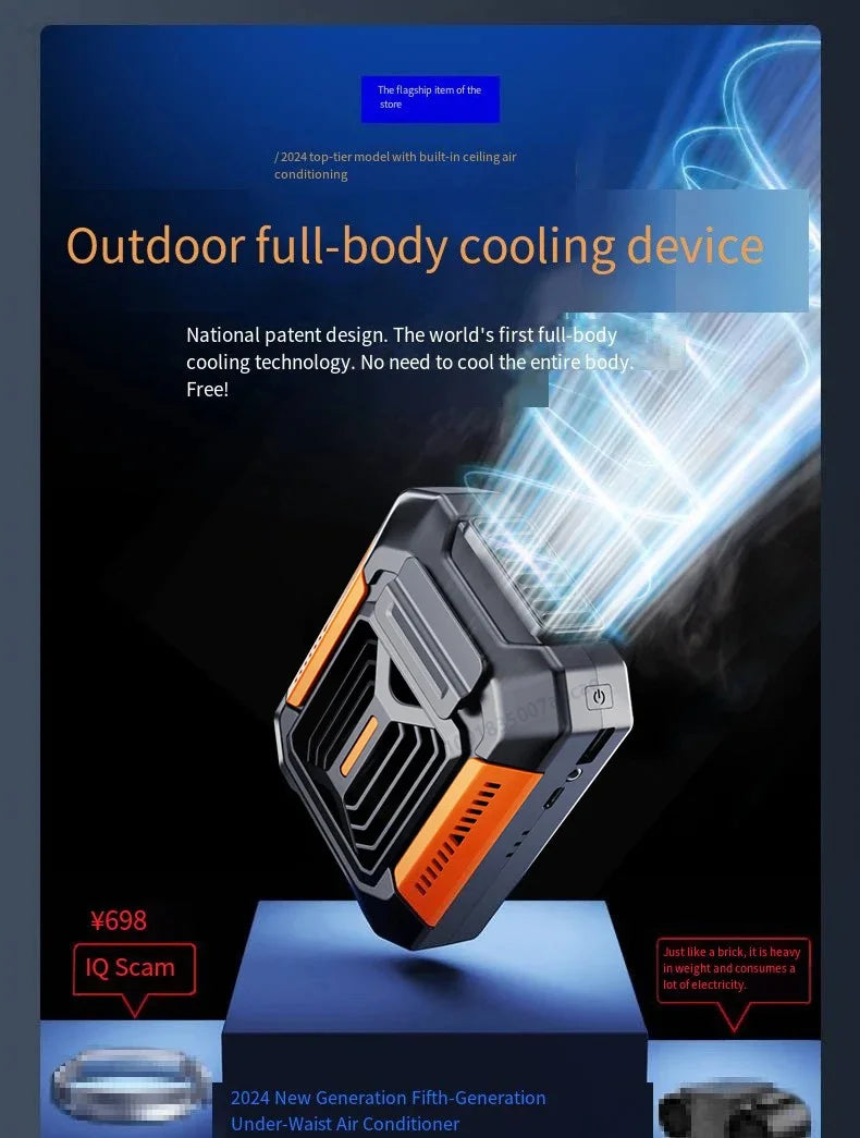 Portable Waist AC with PowerBank