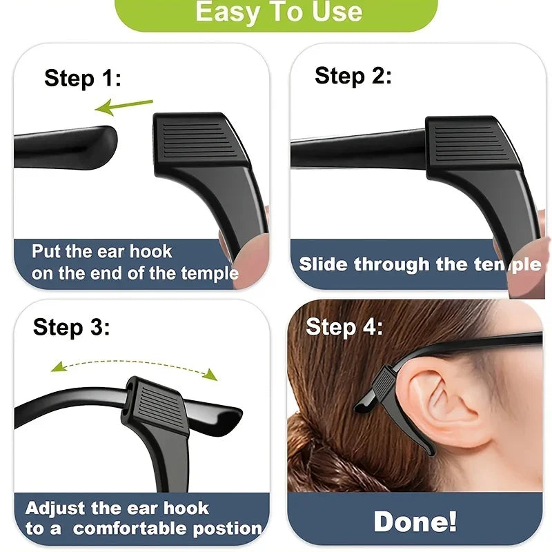 AirFlex Comfort Ear Grips — Secure Fit Silicone Pads for Glasses