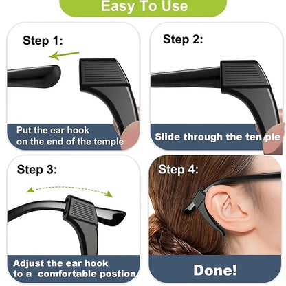 AirFlex Comfort Ear Grips — Secure Fit Silicone Pads for Glasses