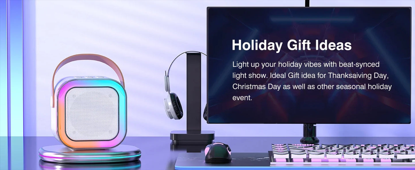 [IMPORTED] PartyBox Duo – Mini Wireless Karaoke Speaker with 2 Microphones & RGB Lights