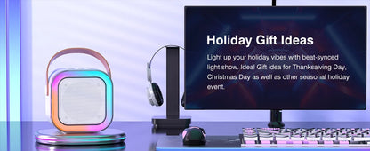 [IMPORTED] PartyBox Duo – Mini Wireless Karaoke Speaker with 2 Microphones & RGB Lights