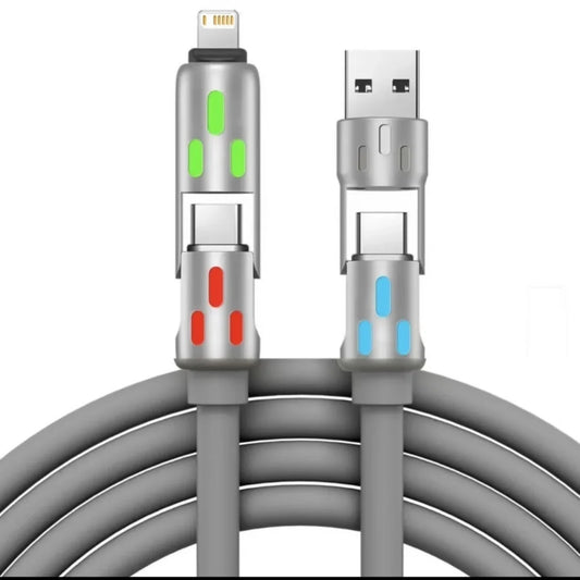 4-in-1 USB-C PD Fast Charging & Data Transfer Cable (240W | Universal Compatibility)