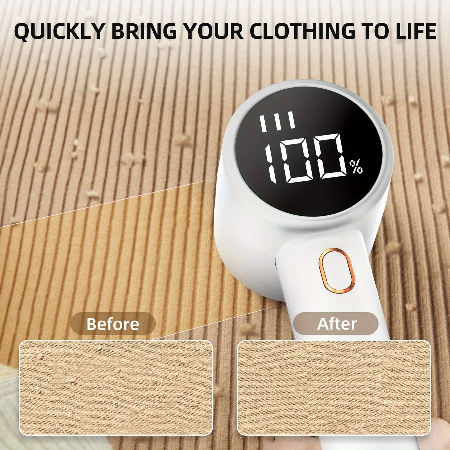 LintPro™ Rechargeable Fabric Shaver – Type-C Fast Charging Lint Remover