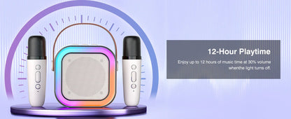 [IMPORTED] PartyBox Duo – Mini Wireless Karaoke Speaker with 2 Microphones & RGB Lights